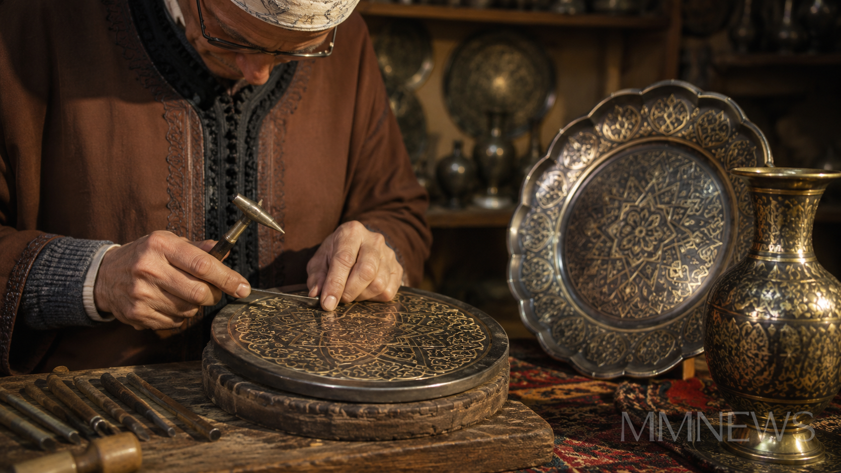 L’art de la damasquinerie à Meknès : quand le métal devient mémoire