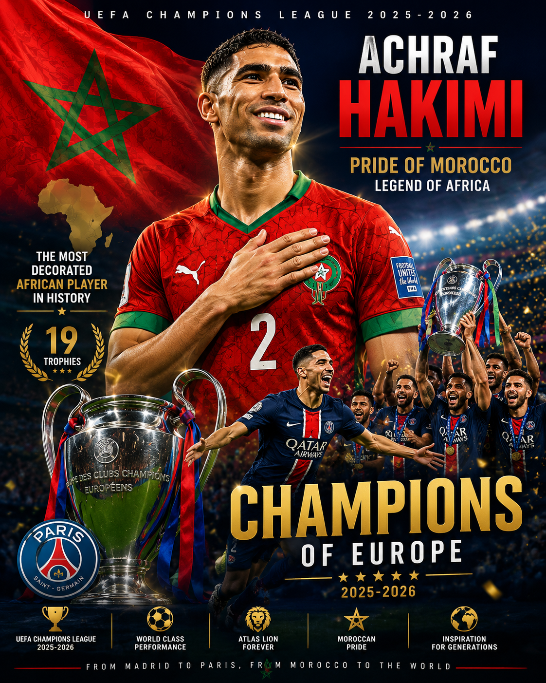 PSG Crowned Against Arsenal as Achraf Hakimi Strengthens His African Legacy