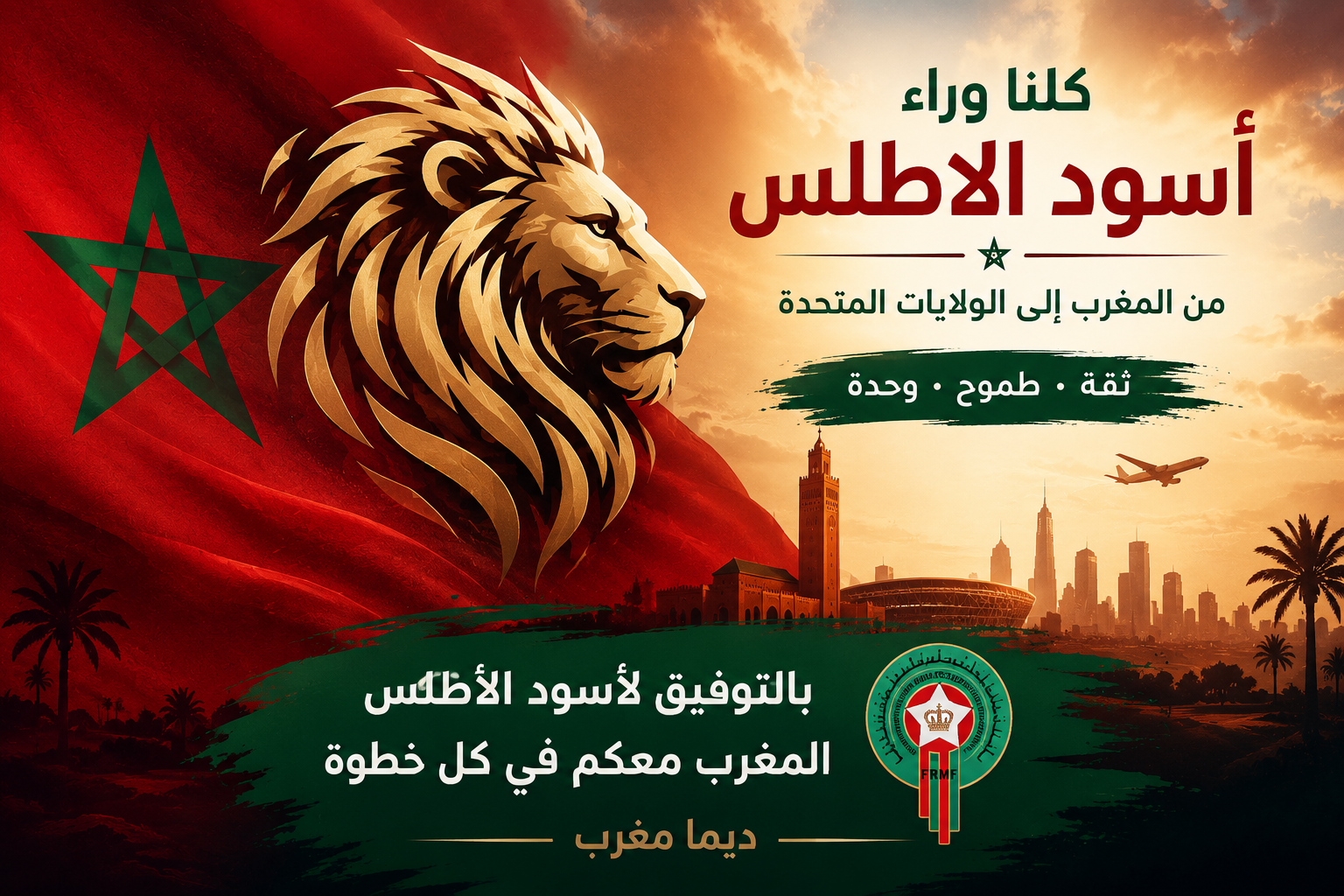 أسود الأطلس… إلى الولايات المتحدة بثقة ودعاء المغاربة