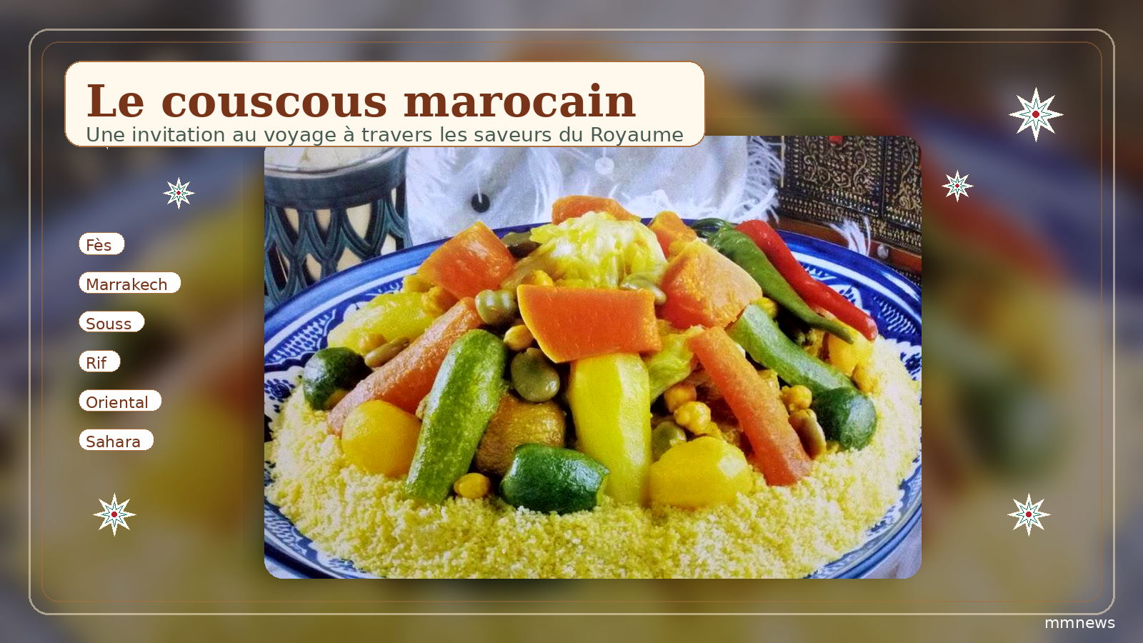 Panorama MM News — Le couscous marocain, voyage dans le plat qui rassemble tout un Royaume